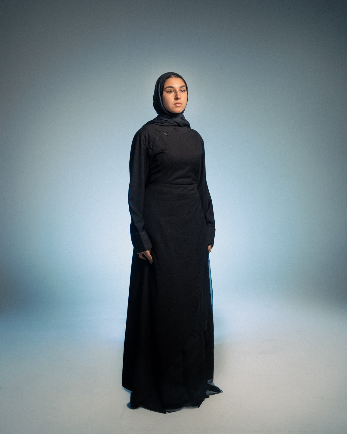 HIKARI blouse dress - black