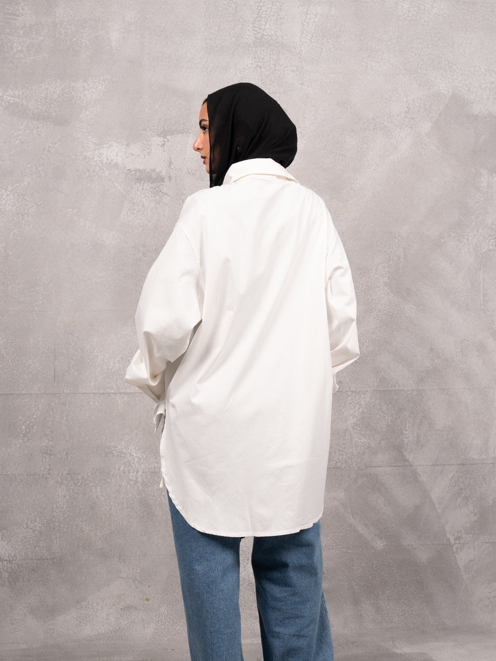 Long Drape Tie chemise in off white